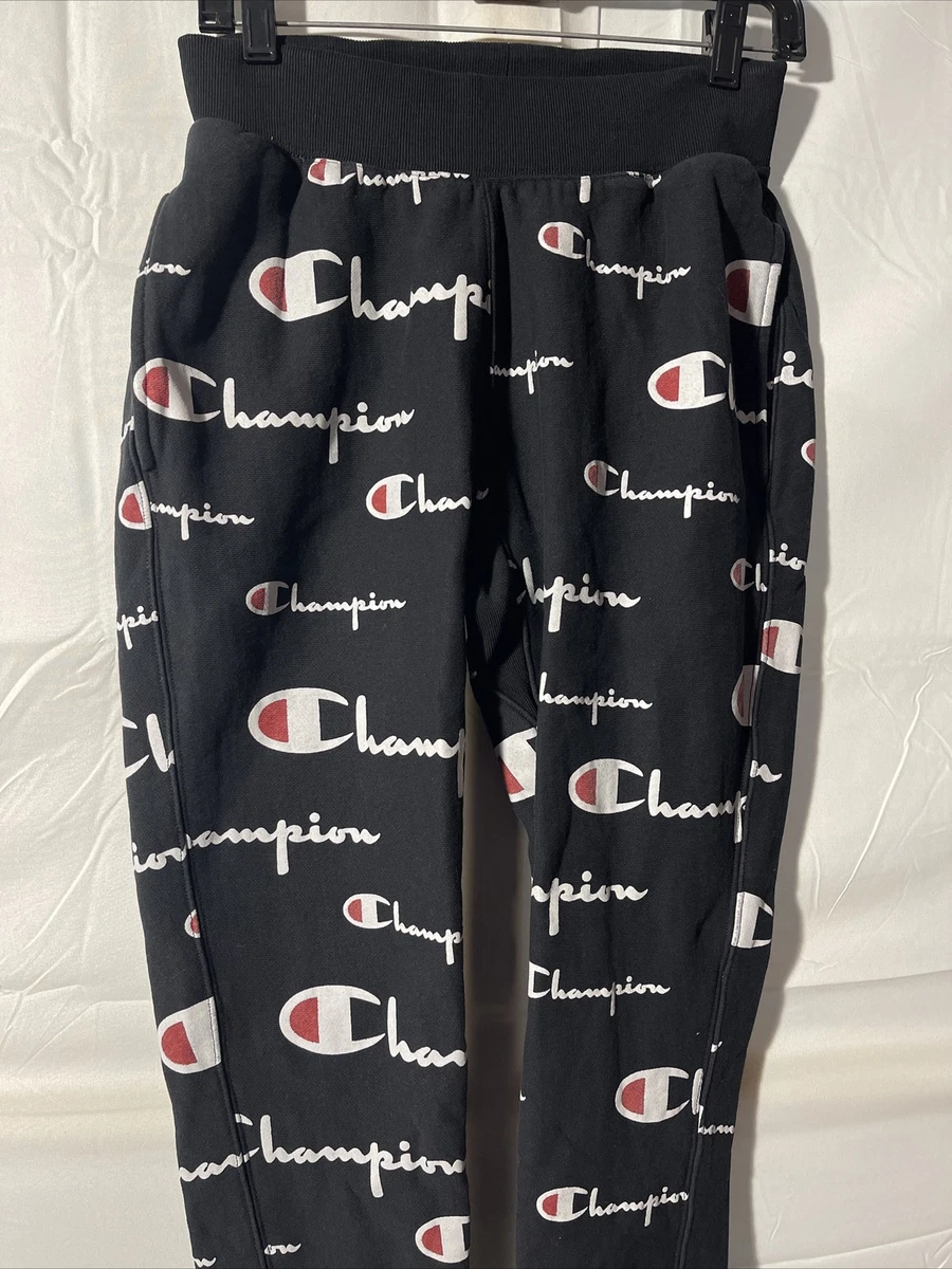 Champion reverse weave print black jogger sweatpants clearance