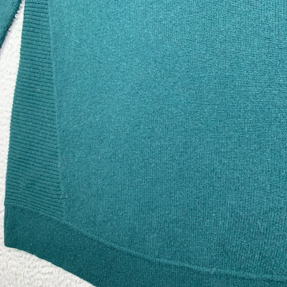 Suéter halógeno de cachemir para mujer pequeño verde azul cremallera tejido suave Foto 4 de 4