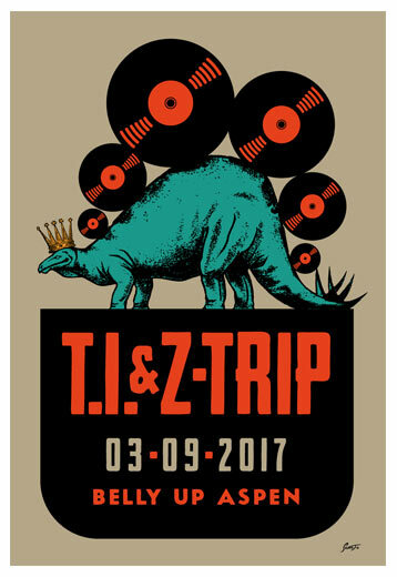 Scrojo T.I. and Z-Trip Belly Up Aspen Colorado 2017 Poster TI.Z