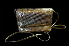 Gold Mesh Shoulder Crossbody Clutch Purse Handbag Evening Party Wedding Prom