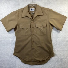 Defense Logistics Agency Men's 16 Khaki US Marine Corps Shirt Uniform No Stripes