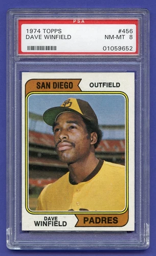 1974 DAVE WINFIELD ROOKIE PSA 8 NM-MT TOPPS HOF SAN DIEGO PADRES (#456) RZC 