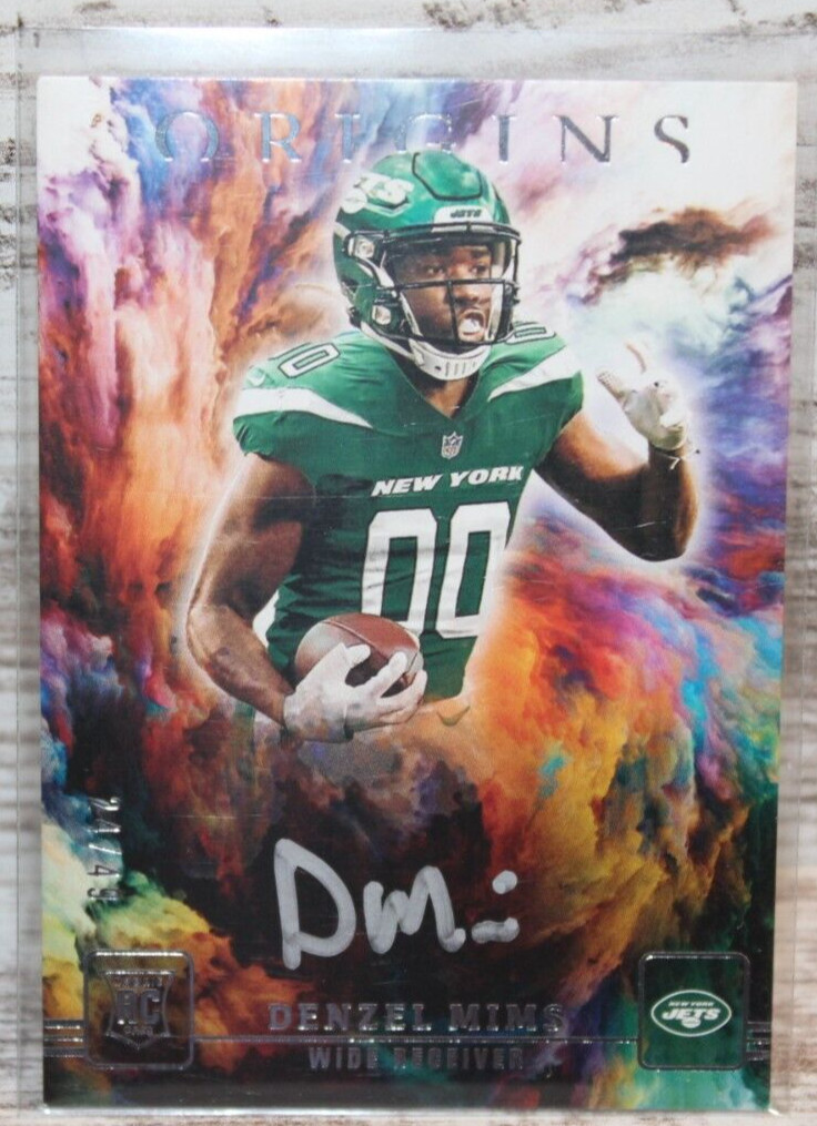 Denzel Mims Panini Origins Autographs #OADM Silver Ink