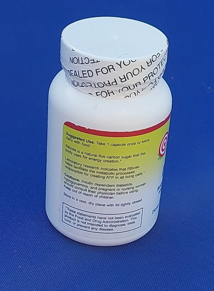 Suplemento Dietético D-Ribosa Energía Celular y Alivia Fatiga Potenciador 08/23 Foto 2 de 3