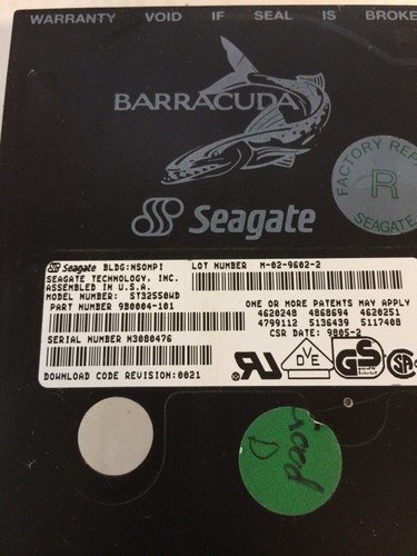 Seagate Barracuda ST32550WD 2.1GB 3.5" 68 Pin DIF SCSI HDD - Picture 2 of 4