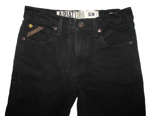 Ariat B5 Slim Fit Jeans Boy's Size 14 x 30 Black (Adjustable Waist) - Picture 3 of 8