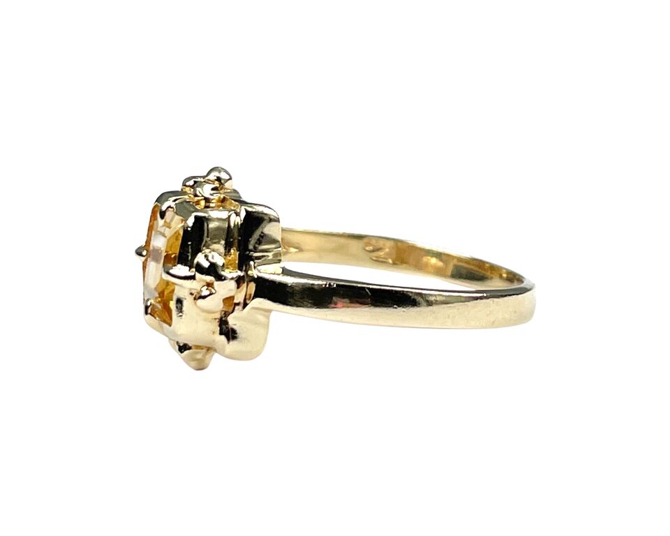 Estate Jewelry Collection Yellow Gold Citrine Ring (Authentic Pre-Owned ...