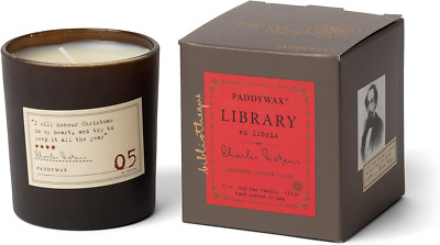 Paddywax Candles TRL01Z Library Collection Scented Travel Tin Candle, Edgar