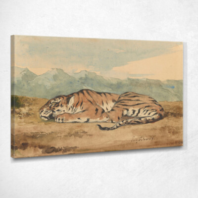 Königlicher Tiger Eugène Delacroix, edx100 Leinwandbild