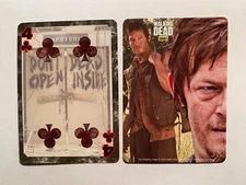 Swap Cards WALKING DEAD Daryl  Four of Clubs  AMC  Norman Reedus  2013 Cardinal