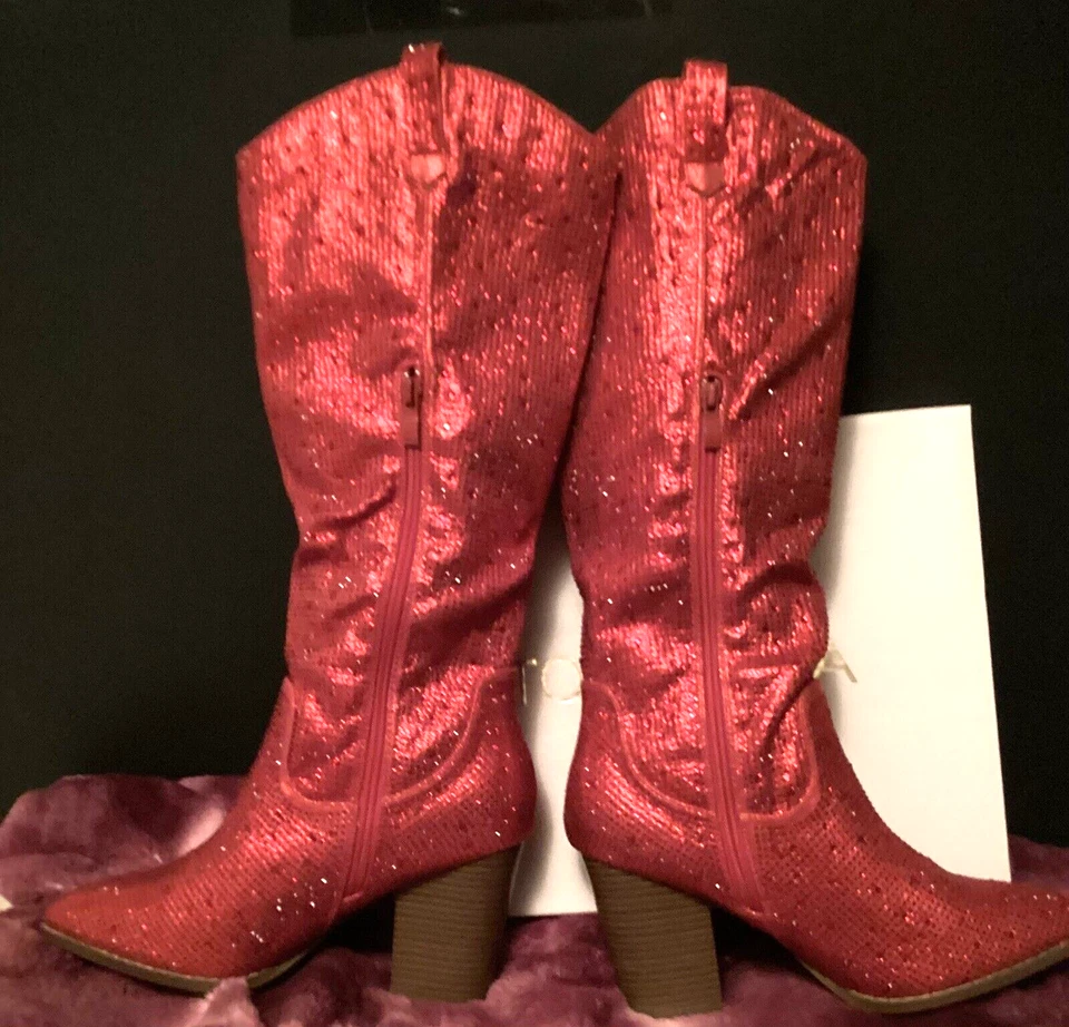 Botas Top Moda strass vermelho tamanho 8 1/2 - Imagem 4 de 4