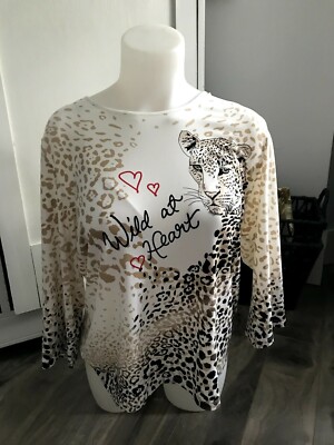 Allison Daley Petite Jaguar Cat And Top Women Size M