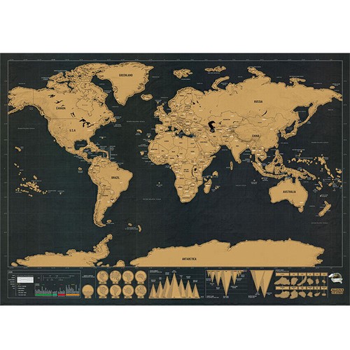 New Deluxe Large Scratch Off World Map Poster Personalized Travel World Toy Gift - Picture 5 of 5