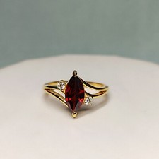 2ct Marquise Lab Created Garnet Women's Engagement Ring 925 Sterling Silver
