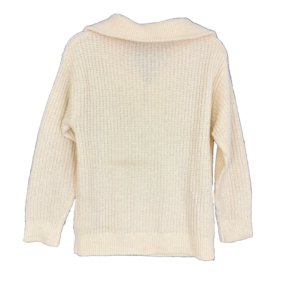 Suéter REISS Safia Lana Acanalada Alpaca 1/4 Cremallera XS Marfil Manga Larga B84 Foto 2 de 4