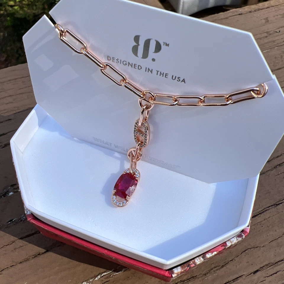 Bomb Party Dazzling Heartfelt Desire Necklace Ruby July 2025 Rose Gold - Image 2 of 4