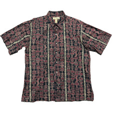 Tori Richard Honolulu Hawaiian Shirt Men L Abstract Print Cotton Lawn Multicolor
