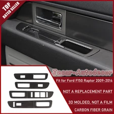 Carbon Fiber Car Window Lift Panel Switch Trim Cover For Ford F150 2009-2014