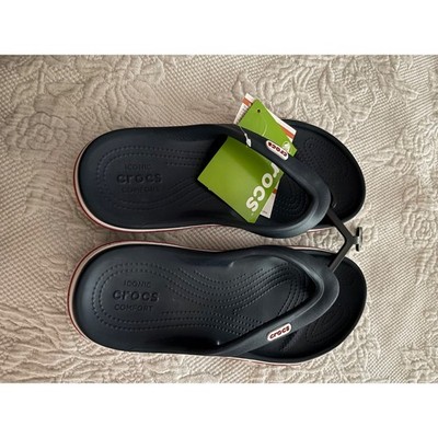 NWT Bayaband Navy/Pepper Crocs Relaxed Fit FlipFlops M6/W8