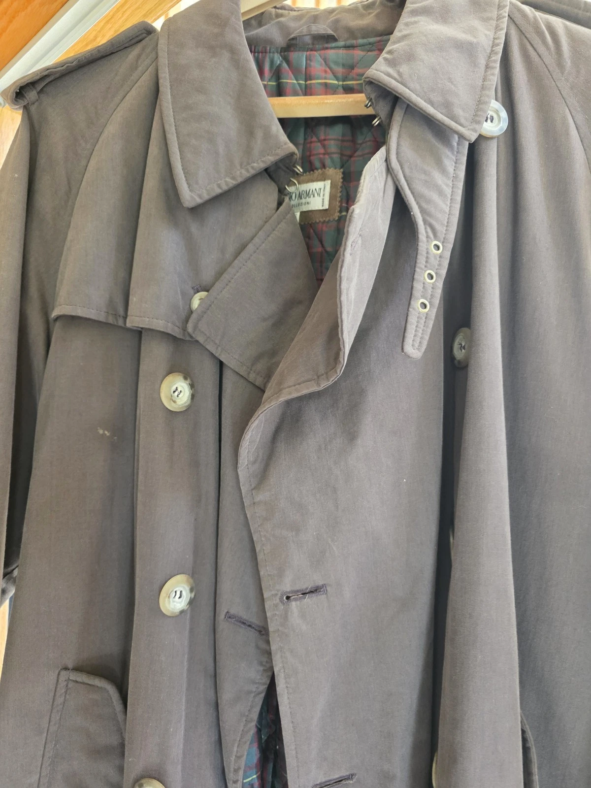 Vintage Giorgio Arnani Le Collezioni MENs overcoat 38 Brown Italy 88% cotton image 5