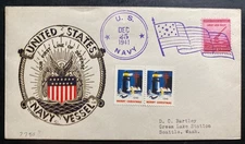 1941 US Navy USA Patriotic Cover Navy Vessel Our First Line Of Defense