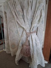 Laura Ashley MTM Lined Floral Linen Curtains 122cm X 85cm