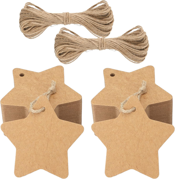 GeschenkanhäNger Weihnachten Stern AnhäNger Kraftpapier Etiketten, 200 StüCk Ges-image
