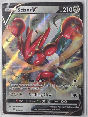 Scizor V 118/189 Holo V Rare Darkness Ablaze Pokemon Near Mint