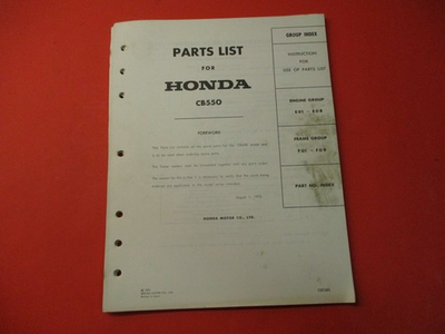 #ad #ad OEM ORIGINAL HONDA PARTS CATALOG MANUAL 1974 CB550 $59.99