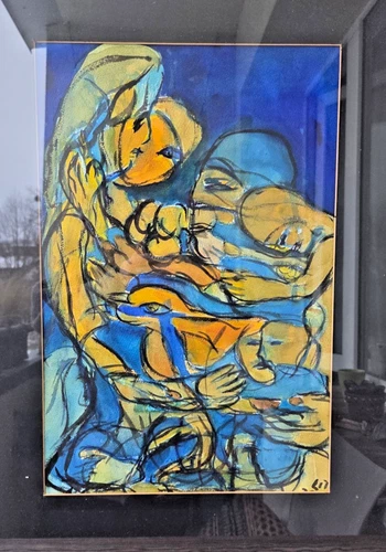 Vintage Swedish Abstract Painting by Li Kioko Persson