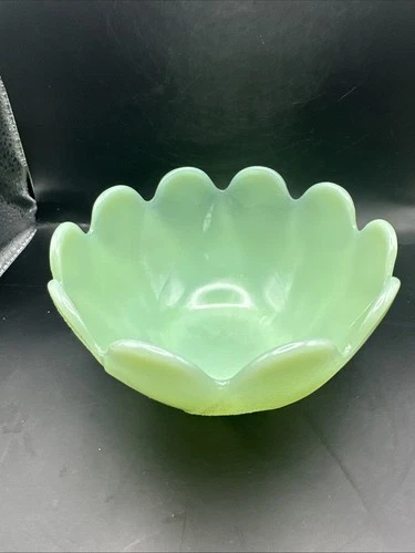 Fire King Jadeite Lotus Blossom Leaf Dessert Cup Bowl