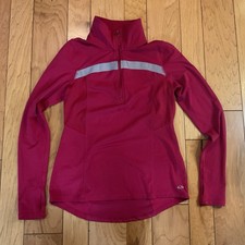 Champion Women's Athletic 1/4 Zip Pullover Long Sleeve Top Sz S Pink-Red Duo Dry
