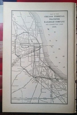 ~1898 Train Route Map CHICAGO TERMINAL TRANSFER RAILROAD Stations Depots Marked 