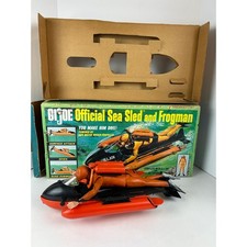 GI Joe Sea Sled Frogman Set with 1964 Action Sailor Figure Working Motor