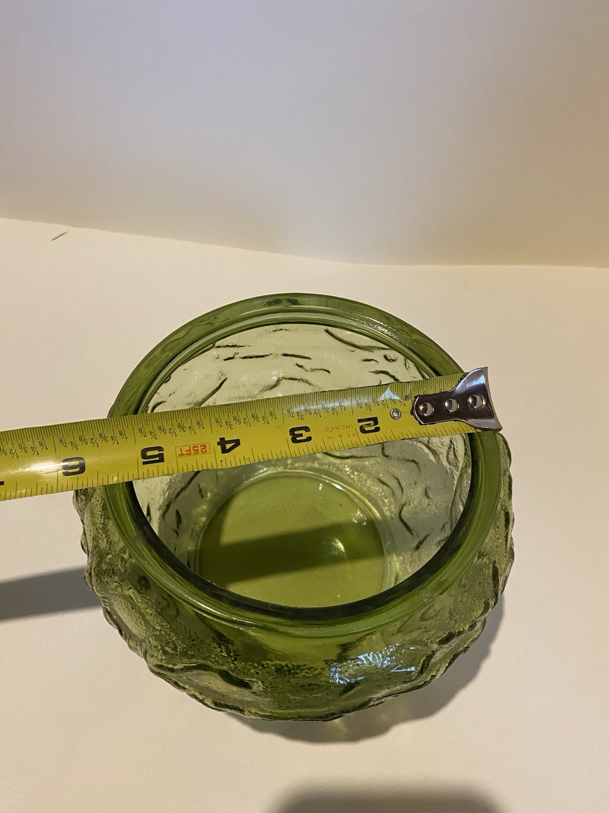 Vintage Green Crinkle Glass Bowl/Vase Made By E.O. Brody Co. USA