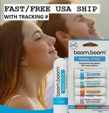 "2 FOR 1 DEAL! BoomBoom Nasal Stick 4-Pack Enhance Breathing. 