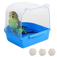 Tfwadmx Bird Cage Bath Parrot Bath Box Accessory Supplies Hanging Bathing Tub...
