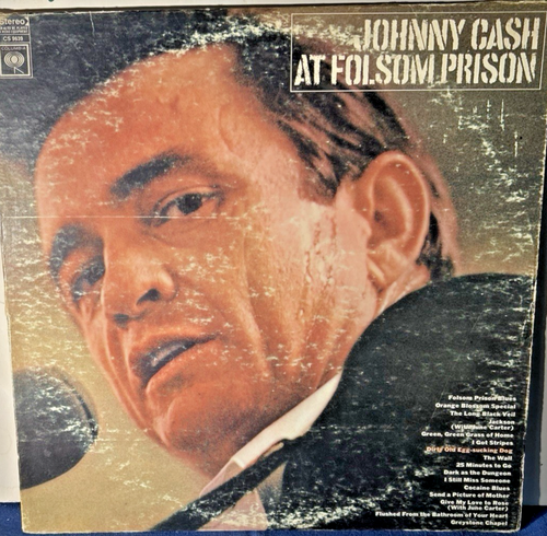 Johnny Cash At Folsom Prison Vinyl LP 1968 Columbia Songtext auf Rückseite gebraucht