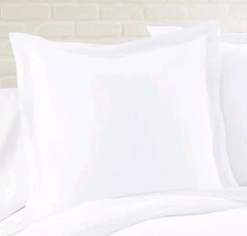 Levtex Home - 100% Linen - Euro Sham - Washed Linen - White - Sham Size...55