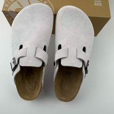Birkenstock Boston Stussy Bone Suede Leather Unisex Shoes Clogs Wide EU 37-45