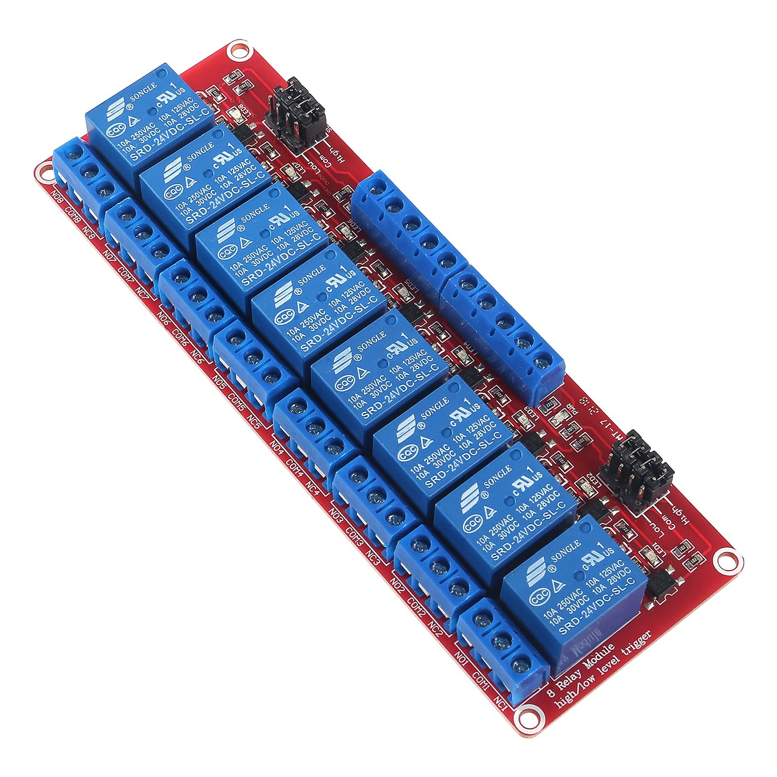 Aediko Dc 24V Relay Module Relay Board 8 Channel Opto-isolated High Or