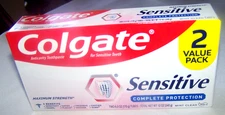 2X Colgate Max Strength Sensitive Complete Protection Mint Toothpaste (6 oz)