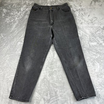 VTG Wrangler For Women Tapered Black Denim 31x27 High Waisted Mom Jeans (0790)