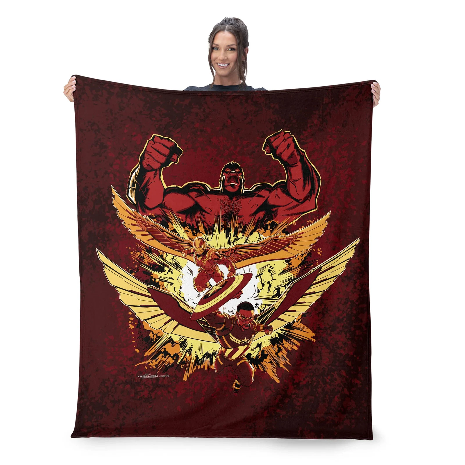 Marvel Captain America Red Hulk Rises Christmas Holiday Fleece Blanket