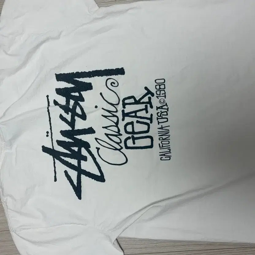 Stussy Pigment Dye Classic Gear Short Sleeve T-Shirt White L thumbnail 3