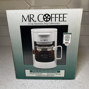Mr Coffee Model BL4 Mini 4 Cup Automatic Drip Coffee Maker White Vintage, Sealed