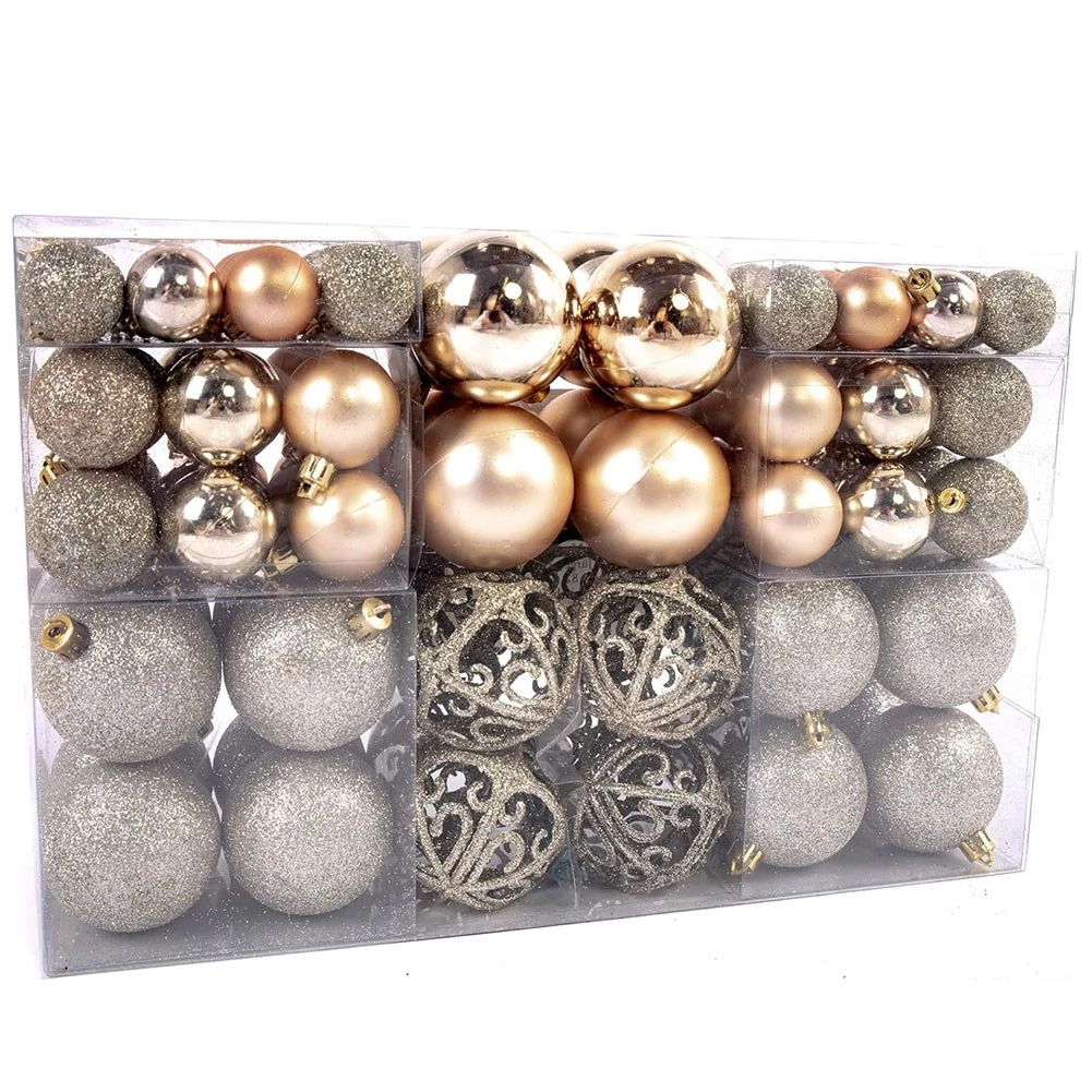 Magie di Natale Palline per albero di Natale in polistirolo decorate color Champagne (1 sfera da 20 cm