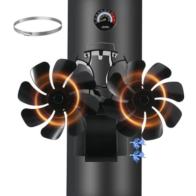 TOMERSUN 16 Blättern 3 in 1 Kaminventilator Magnetisch Leiser Kamin Ofenventilator