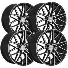 Set Of 4 Ravetti M16 20x9 5x120 32mm Blackmachined Wheels Rims 20 Inch
