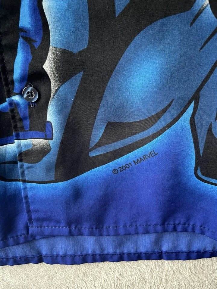 Vintage Marvel Wolverine X Men Shirt 2001 All Over Print Button Down, Men Size M - Image 4 of 4